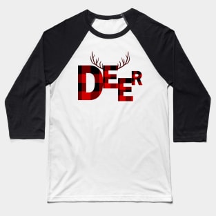 Buffalo Plaid Deer Baseball T-Shirt